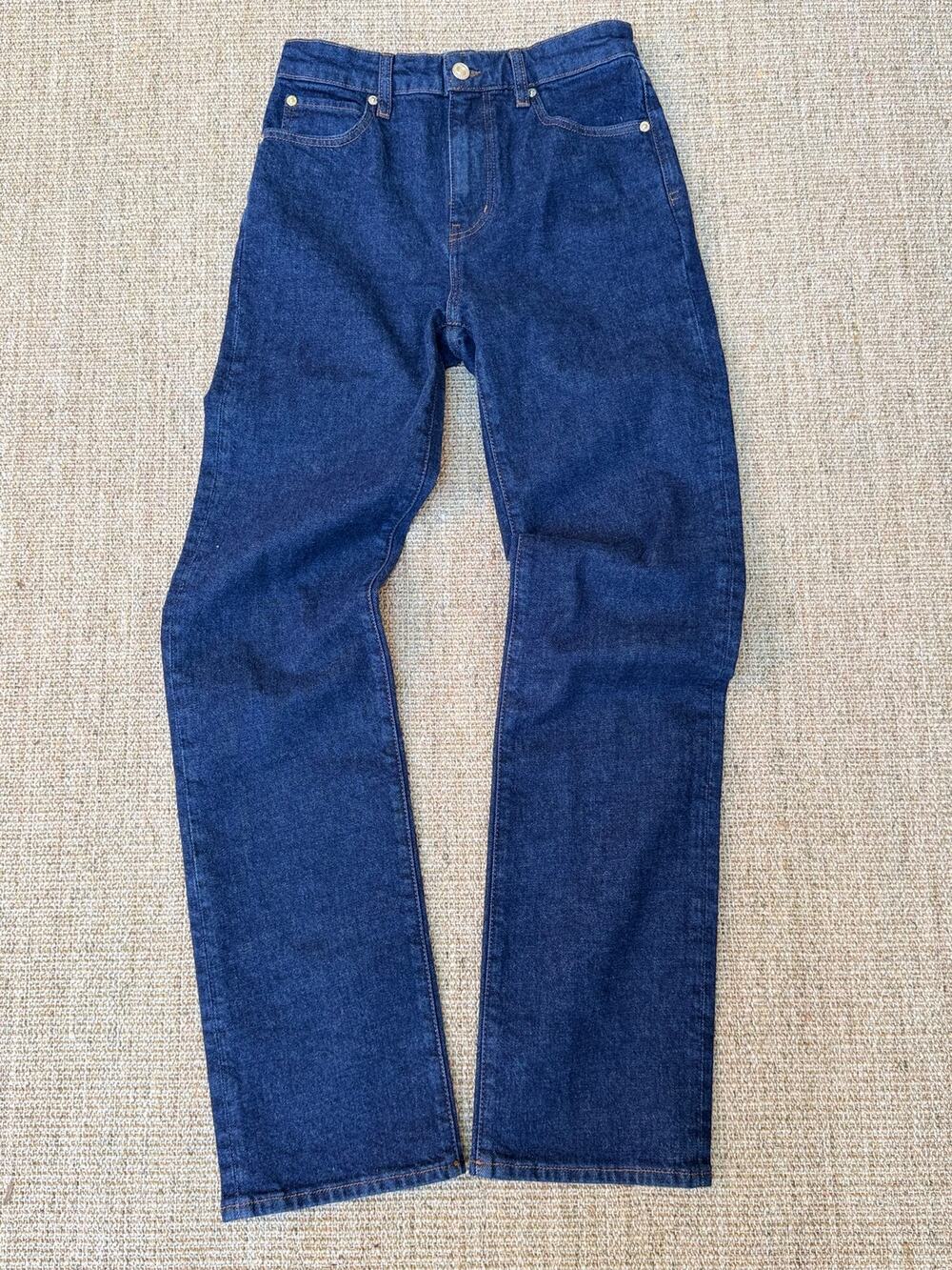 💙 FRAME The Ruler High Rise Straight Jeans | Size 26 | Dark Rinse